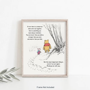 If Ever There Is A Tomorrow Winnie the Pooh Quote Poster, Nursery Wall Decor, kids Room Decor, Friendship Wall Art, Unframed & Framed Print