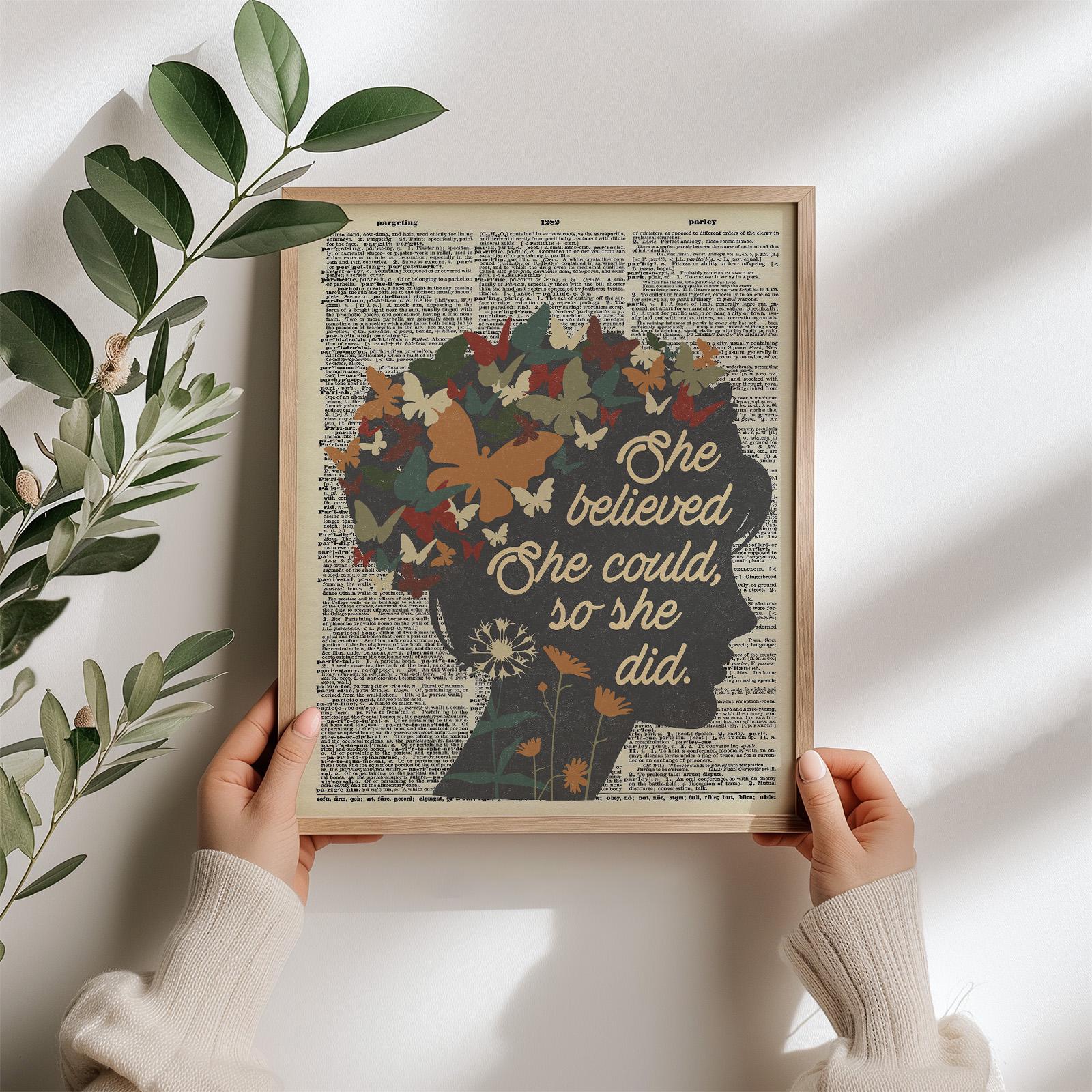 Printable Motivation Poster, Motivational Wall Decor for Women, Positive Quote Wall Art, Uplifting Encouragement Gift, Vintage Digital Print