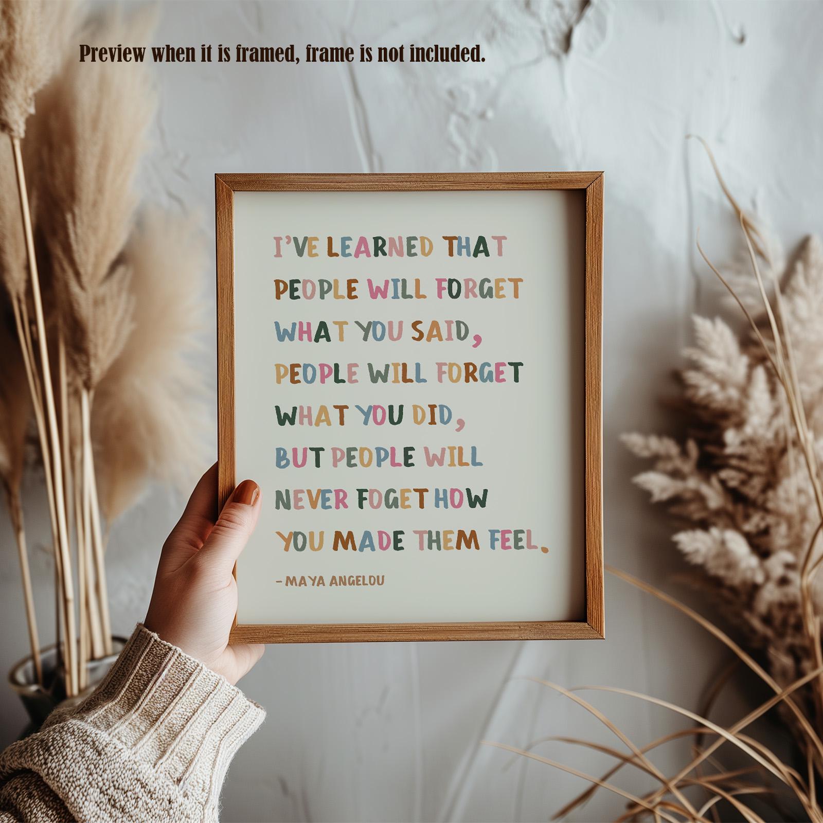 Maya Angelou Quote Wall Art, "I Have Learn", Positive Quote, Inspirational Wall Decor, Boho Decor, Classroom Wall Decor, Educational Print