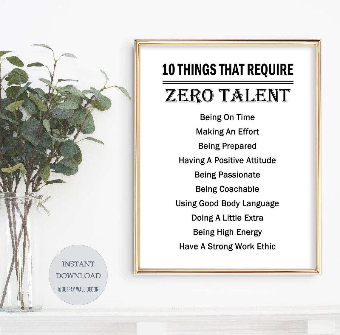 Printable 10 Things That Take Zero Talent - Etsy
