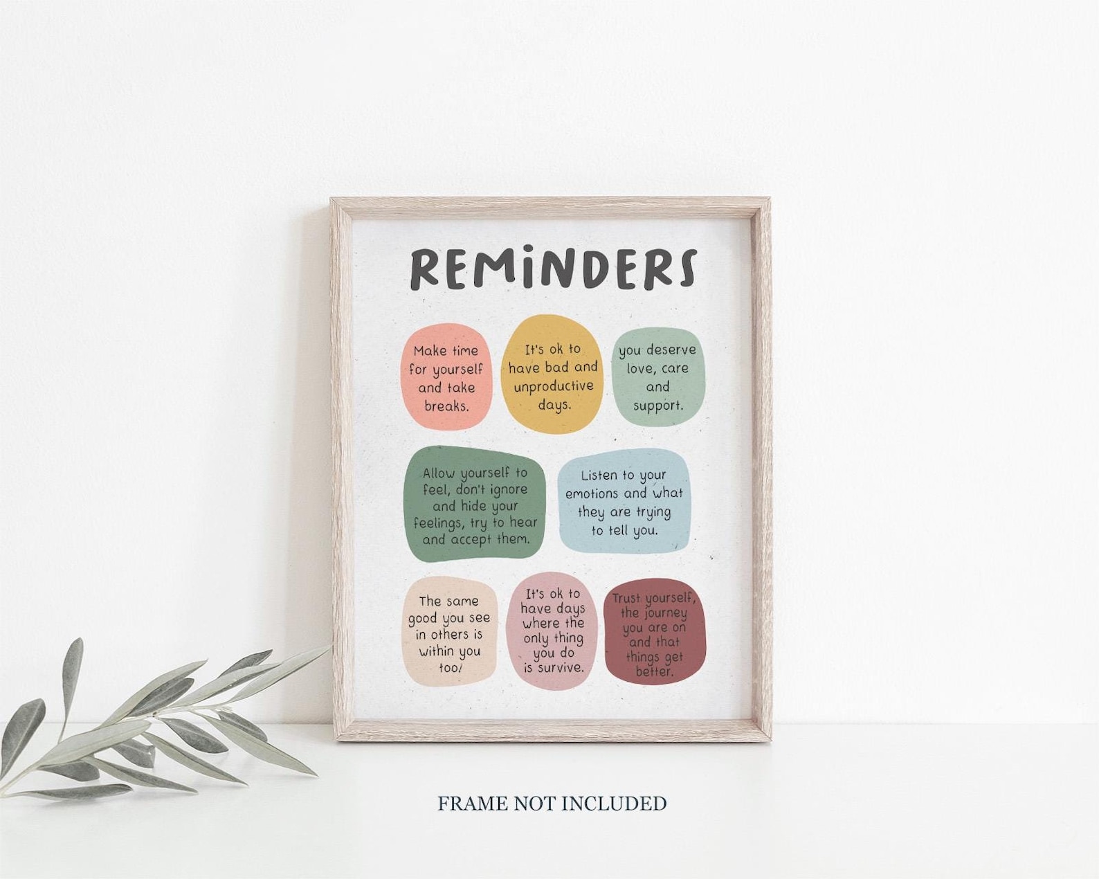 Mental Health Wall Art Print, Daily Reminder Poster, Positive ...