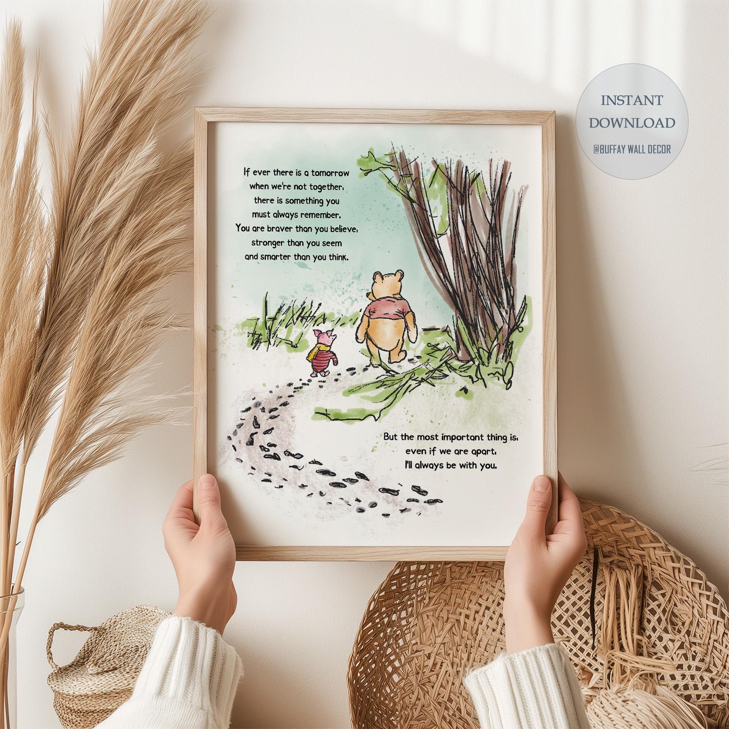 Printable Winnie the Pooh Wall Art, If Ever There is A Tomorrow - Main Image