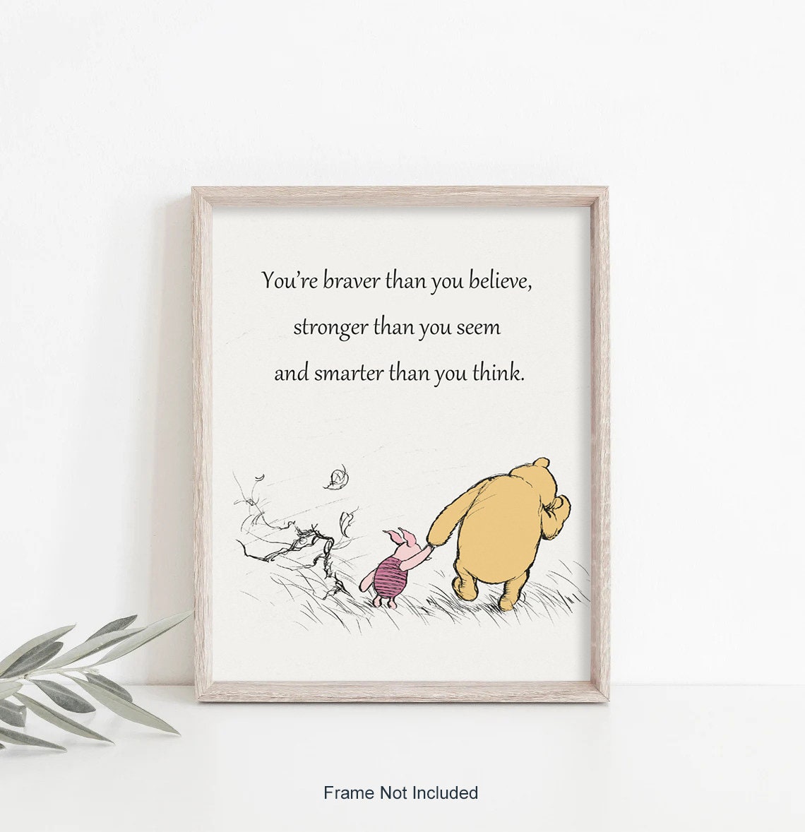 Encouragement Winnie the Pooh Quote Wall Art, Nursery Decor, You Are