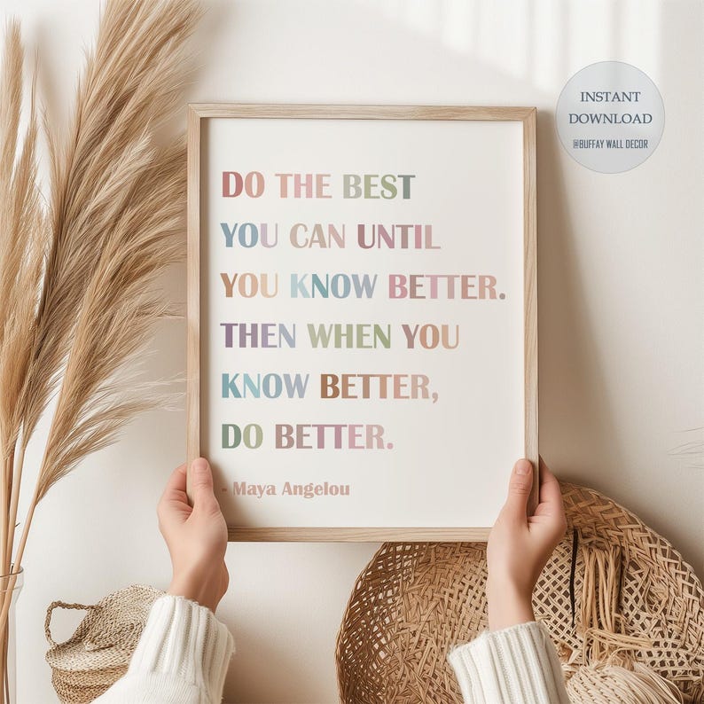 Do the Best You Can, Printable Motivational Art, Kids Encouragement