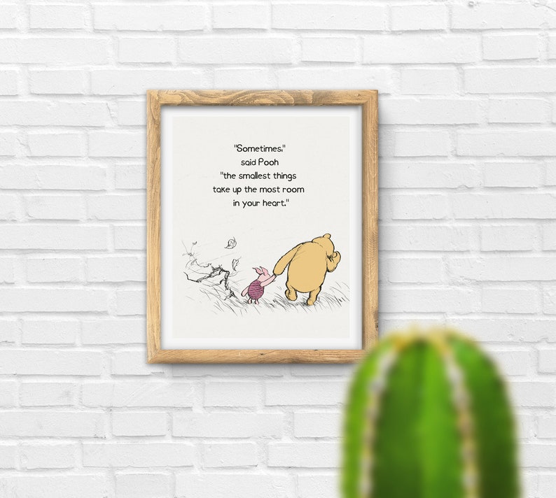 Winnie the Pooh Quote Wall Art Classic Poster Nursey Decor - Etsy