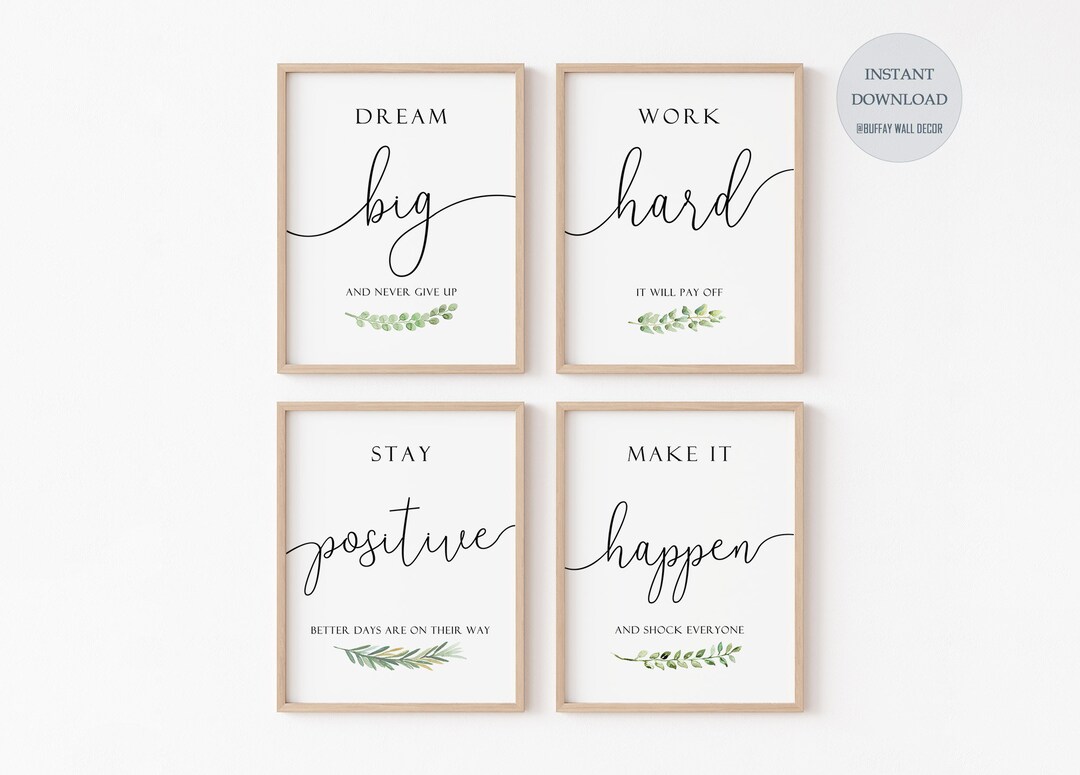 Inspirational Wall Art Office Decor, Dream Big Motivational Quote ...