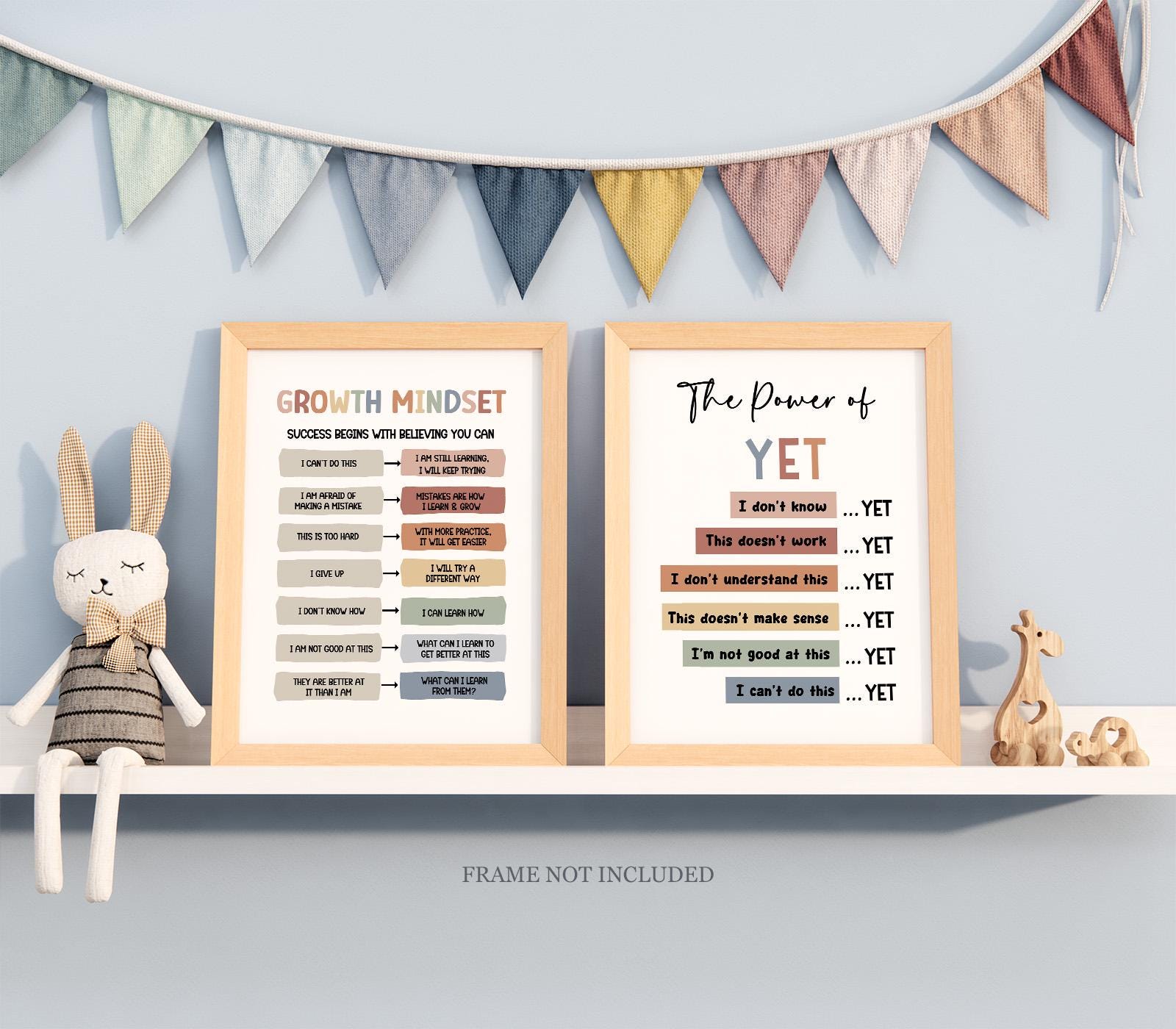 Growth Mindset, the Power of Yet, Inspirational Wall Decor, Educational ...