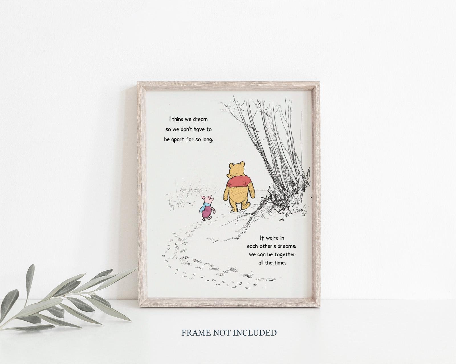Winnie the Pooh Classic Print, Inspirational A. A. Milne Quote