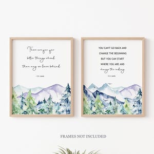 C.S. Lewis Quote, Motivational Wall Art, Positive Quote Posters, Inspirational Wall Décor, Mountain Forest Wall Art for Home Office UNFRAMED