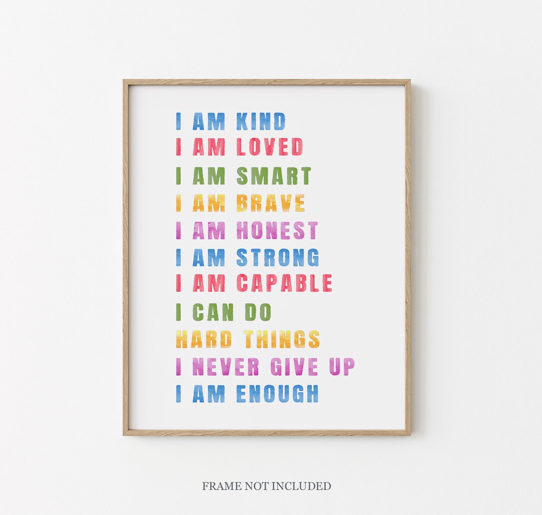 I Am Kind I Am Brave I Am Helpful – Inspirierende Buchhülle Aus Canvas, Wasserdicht, Mit Reißverschluss – Größe 29 X 22 Cm – Perfektes Geschenk Für Buchliebhaber