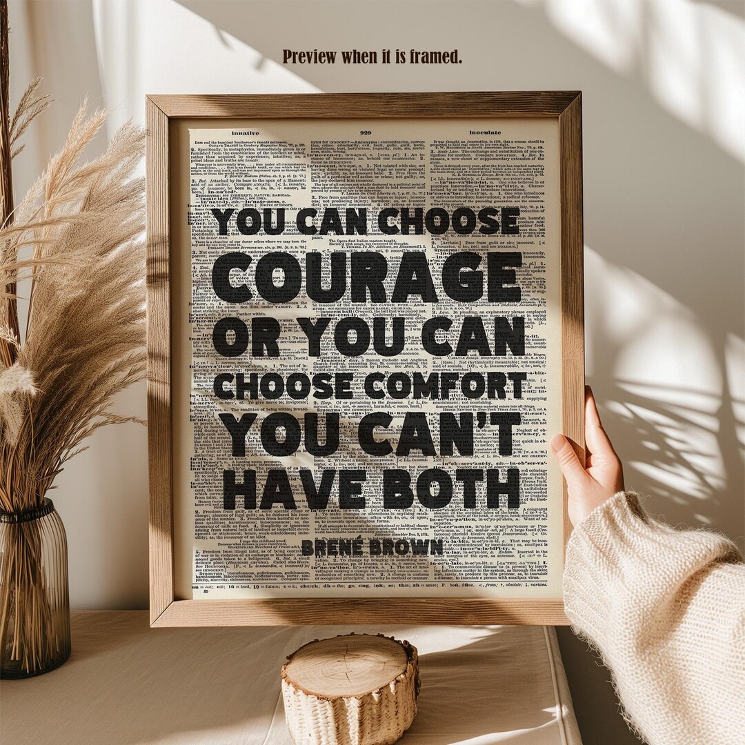 Motivational Wall Art, Inspirational Quote Dictionary Art Print, Choose ...