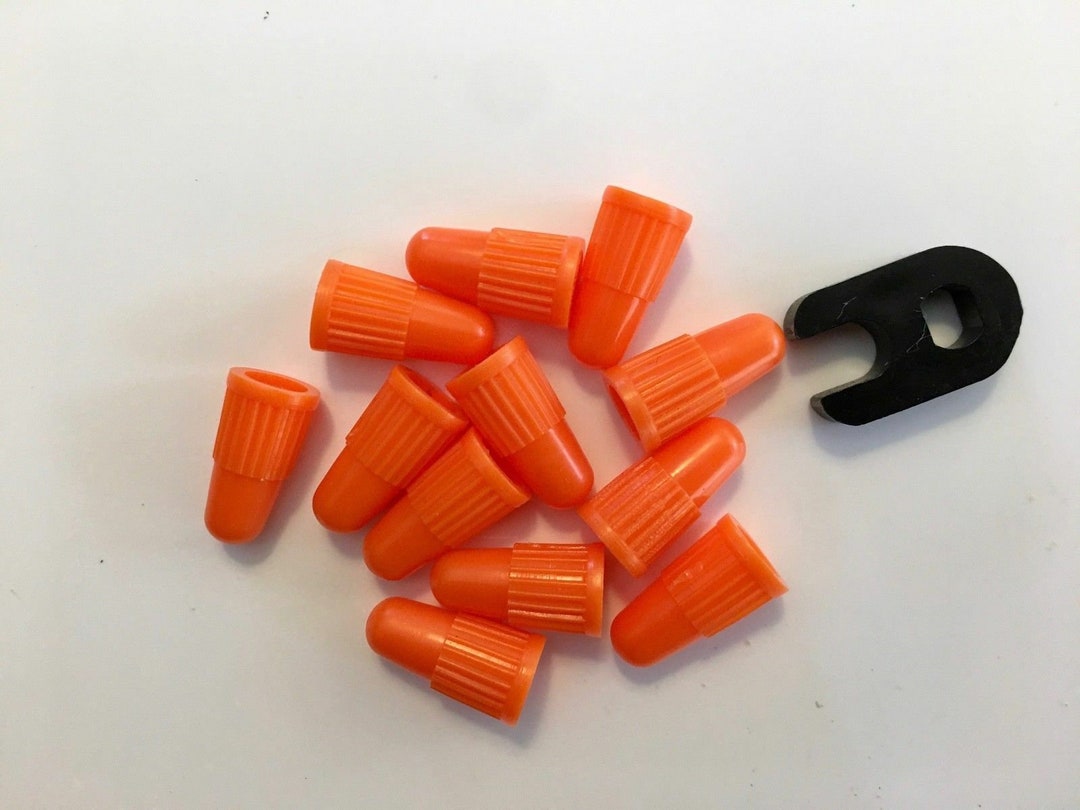 12 Raceready Orange Presta Valve Caps.. + 1 Presta Valve Core