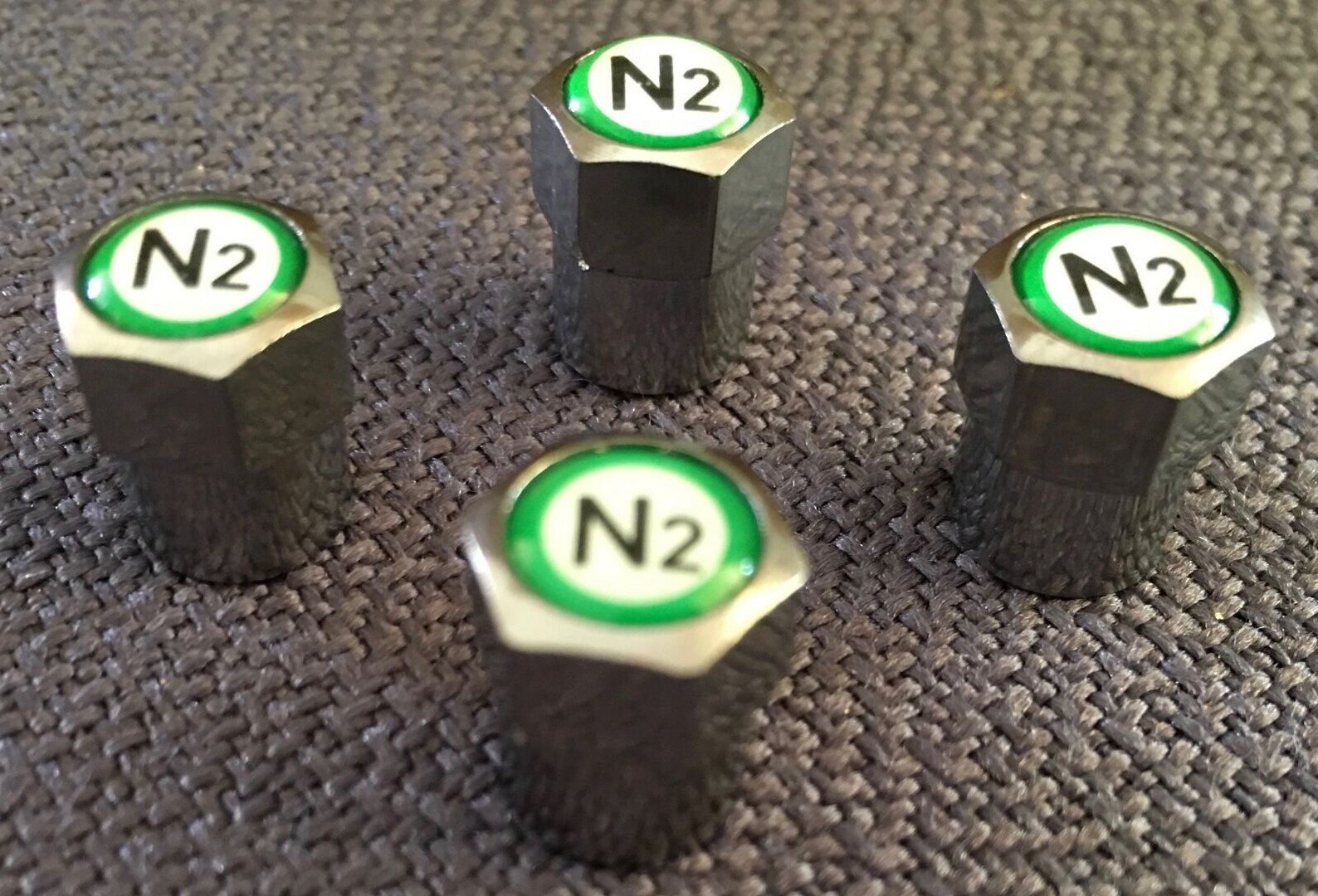 4 Chrome nitrogen Valve STEM CAPS N2 Inlayed...tpms Etsy