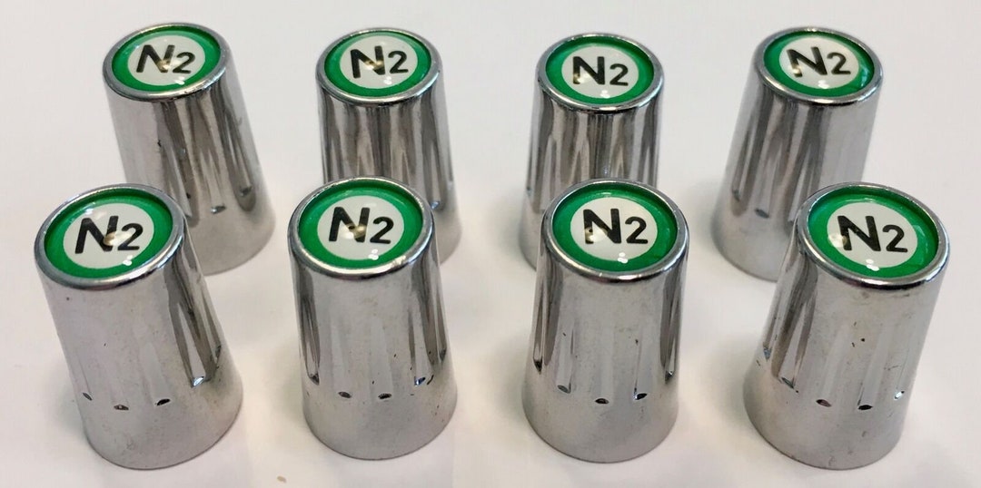 8 Long chrome Nitrogen VALVE CAPS N2 Inlayed tpms Safe w Window 8-long-chrome-nitrogen-valve-caps-n2-inlayed-tpms-safe-w-window