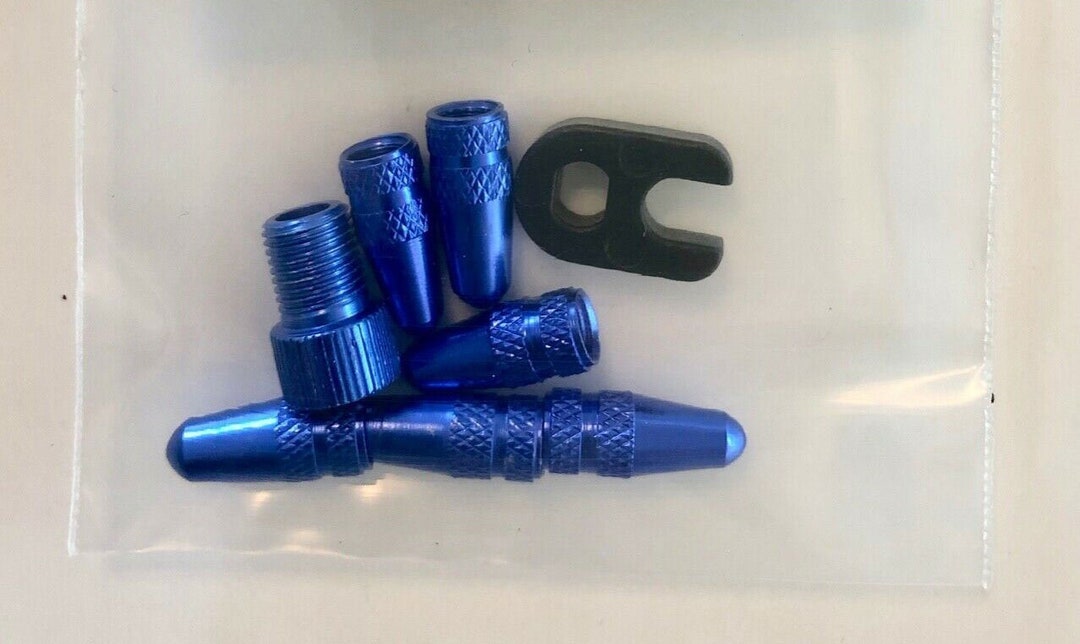 6 Bicycle Presta Valve Caps..alloy & Presta Adapter Valve Core Tool