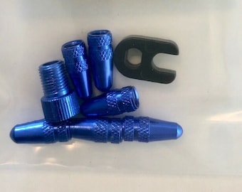 blue presta valve caps