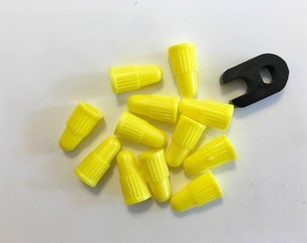 12 RaceReady... Yellow Presta Valve Caps.. + 1 Presta Valve Core Removal Tool...Bike