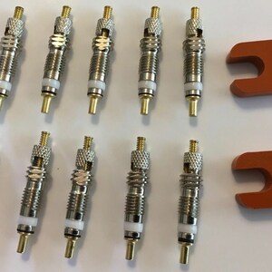 10 RaceReady ..Presta Valve Cores + 2 Orange Presta Valve Core Removers..MTB..Bicycle