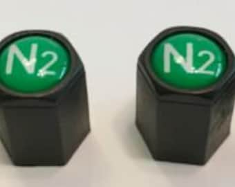 Land Range Rover Green N2 Nitrogen Tire Wheel Valve Stem Caps Set Genuine