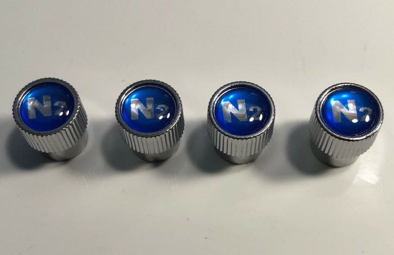 4 Nitrogen VALVE STEM CAPS With Blue N2 Inlayed.. Etsy