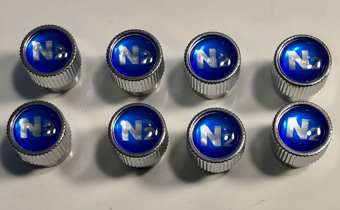 8 Nitrogen N2 VALVE STEM CAPS With Blue N2 Inlayed.. Etsy