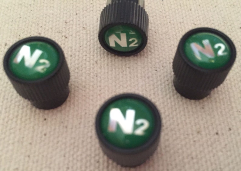 4 Black nitrogen N2.. VALVE STEM CAPS N2 Inlayed Etsy