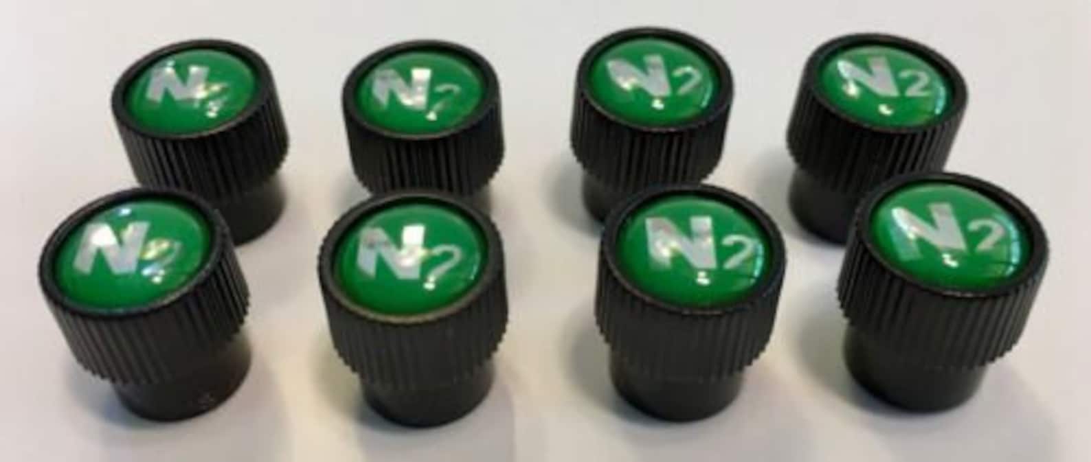 8 Black... nitrogen VALVE CAPS Green N2 Inlay..tpms Etsy