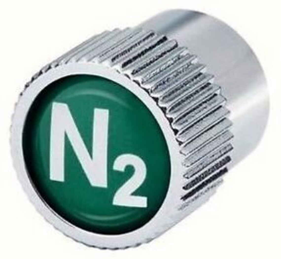 4 nitrogen..chrome.. VALVE STEM CAPS N2 Inlayed on Top Etsy