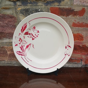 Rare Digoin Sarreguemines Denise Large Serving Tray / Dish Iconic Plate Made in France Vintage French Roses Ceramic Flower Pattern Airbrush