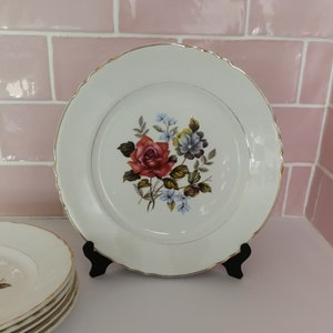 6 vintage Français Moulin Des Loups Assiettes à dîner France Bols plats Feuilles vertes jaunes Automne Faïence Plats en faïence Peinture à l&#39;aérographe rétro