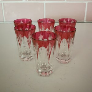 6 Vintage French Liquor Glasses Set of Six Serving Set Apertif Brandy liqueur Small Drinks Shot Glass Bar decor Pubs Man&#39;s Cave Gift Idea