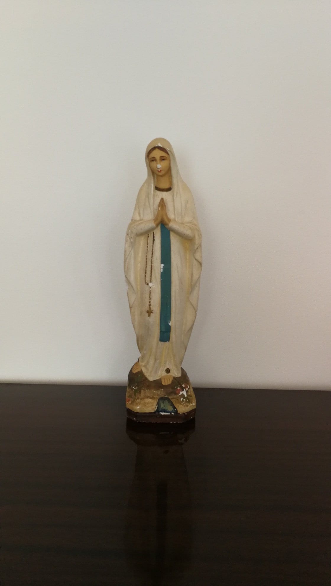 Grande Français Immaculée Conception Statue Miraculeuse Vierge Mary Roses Fleur Catholique Lourdes P