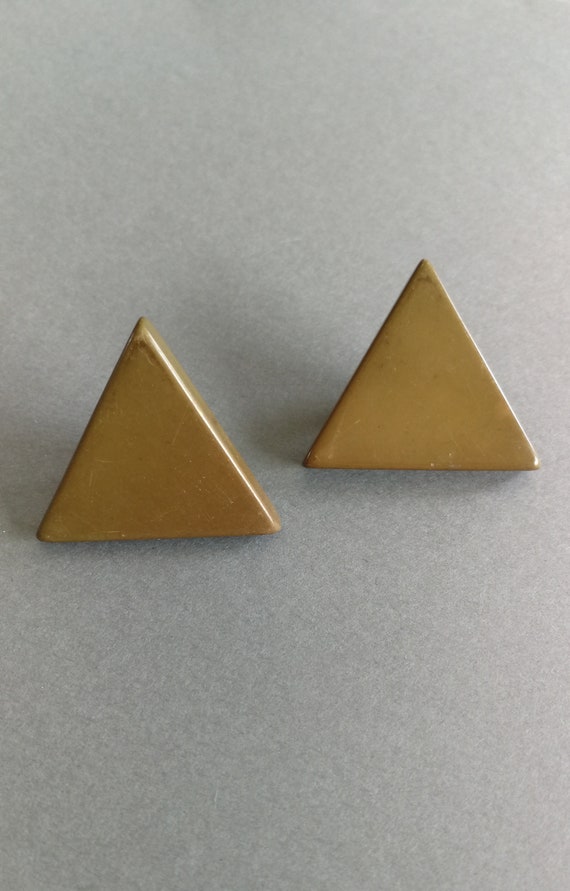 Vintage French 60's Triangle Clip On Earrings Desi