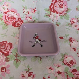 Vintage French Johnnie Walker Advertising Ashtray Purple Milk Glass Made in France Opaline Mid Century Glass Trinket Dish Magnier Blangy
