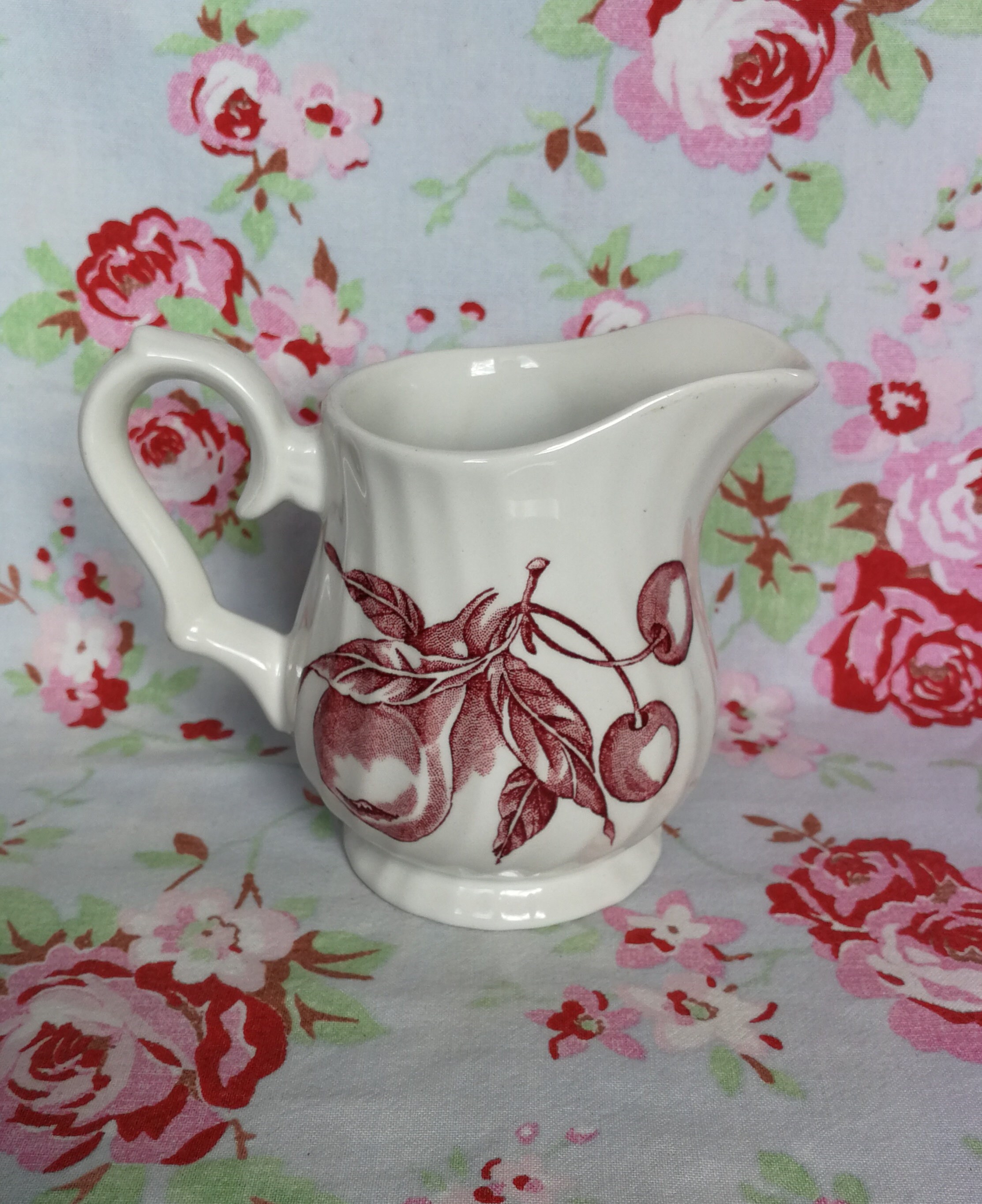 Magnifique Petit Millésime Bois - Sons Angleterre Lait Jug Transferware Tea Coffee Set Red White Chi