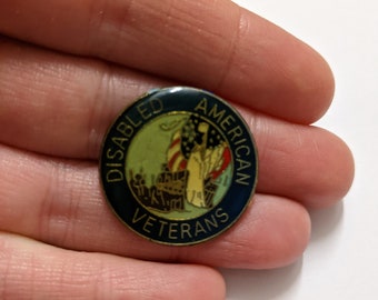 Vintage "Disabled American Veterans" Enamel Pin Support Our Troops USA United States Badge Logo Lapel / Hat Pin Operation Gulf War U.S. Army