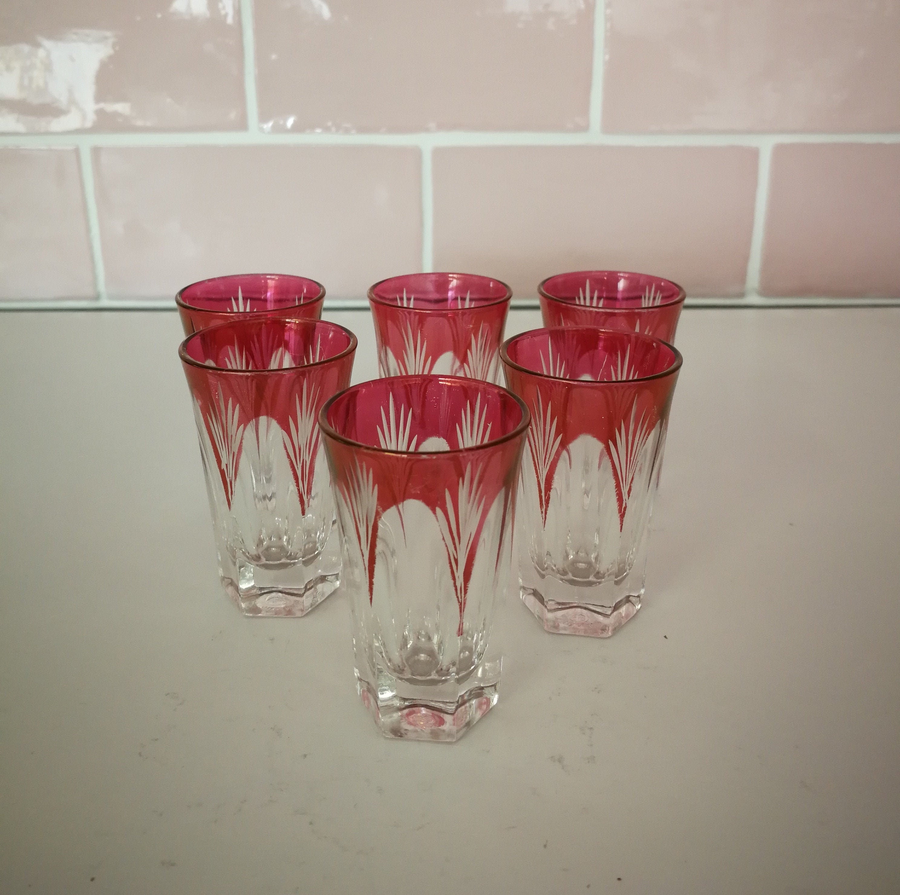 6 Verres Vintage Français Liquor Set Of Six Serving Apertif Brandy Liqueur Small Drinks Shot Glass B