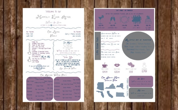 Infographic Wedding Program In Memory Thank You Hashtag Fun Etsy