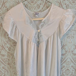 1960s Vintage Babydoll Nightie Baby Blue Nancy King Lingerie Lace