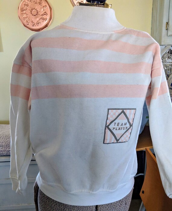 Vintage 80's Pink Team Player Sweatshirt