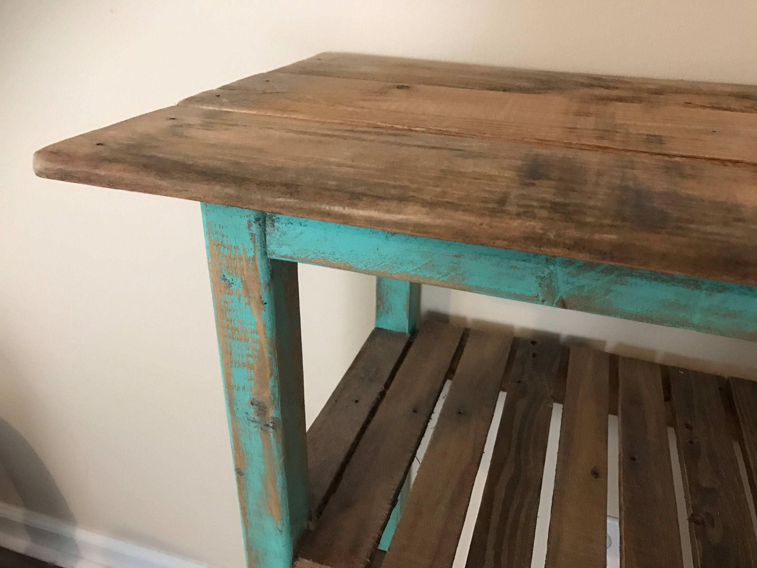 Handmade Farmhouse Style Sofa Table Customizable Distressed Etsy