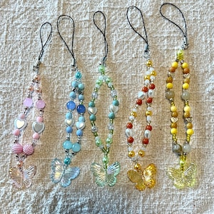 Butterfly Beaded Phone Charms / Key Chains