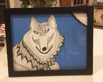 Pen and Ink Art, Downloadable Wolf Art, Animal Art, Home Decor, Animal Prints, Bedroom Decor, Printable Art