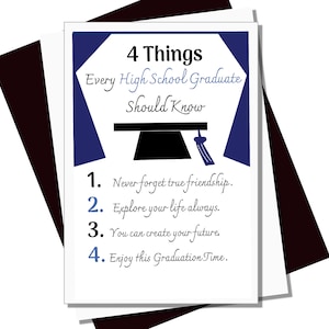 Tarjeta de graduación de escuela secundaria descargable, tarjeta inspiradora, tarjeta de bricolaje, tarjeta de graduación imprimible, tarjeta para adolescentes, tarjeta de felicitación
