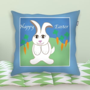 Easter Bunny Kids Pillow,  Children&#39;s Pillow,  Nursery Decor, Kids Animal Pillow, Rabbit Pillow, Bedroom Pillow