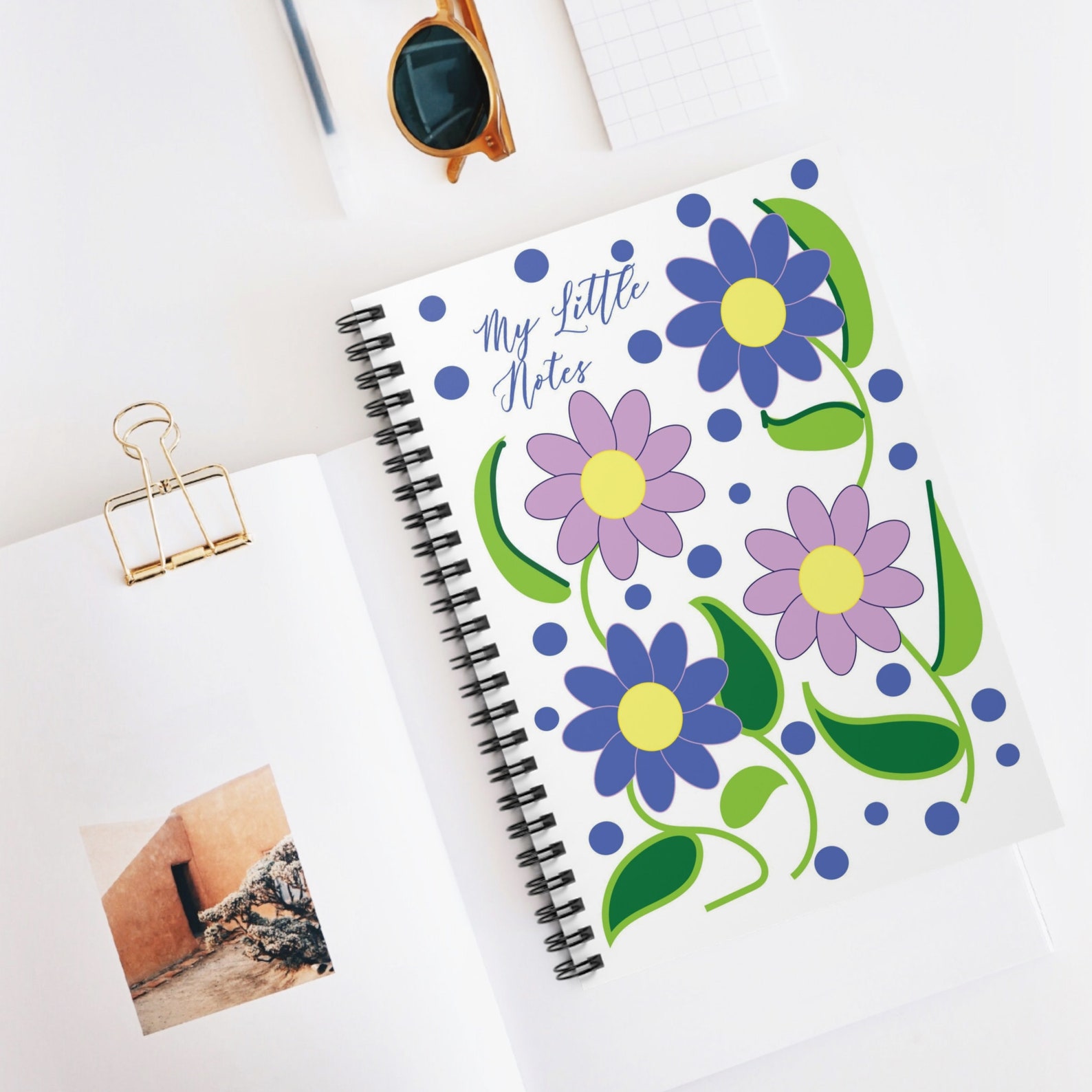 Spring Rain and Flower Notebook, Spring Rain Pattern, Ruled Notebook ...