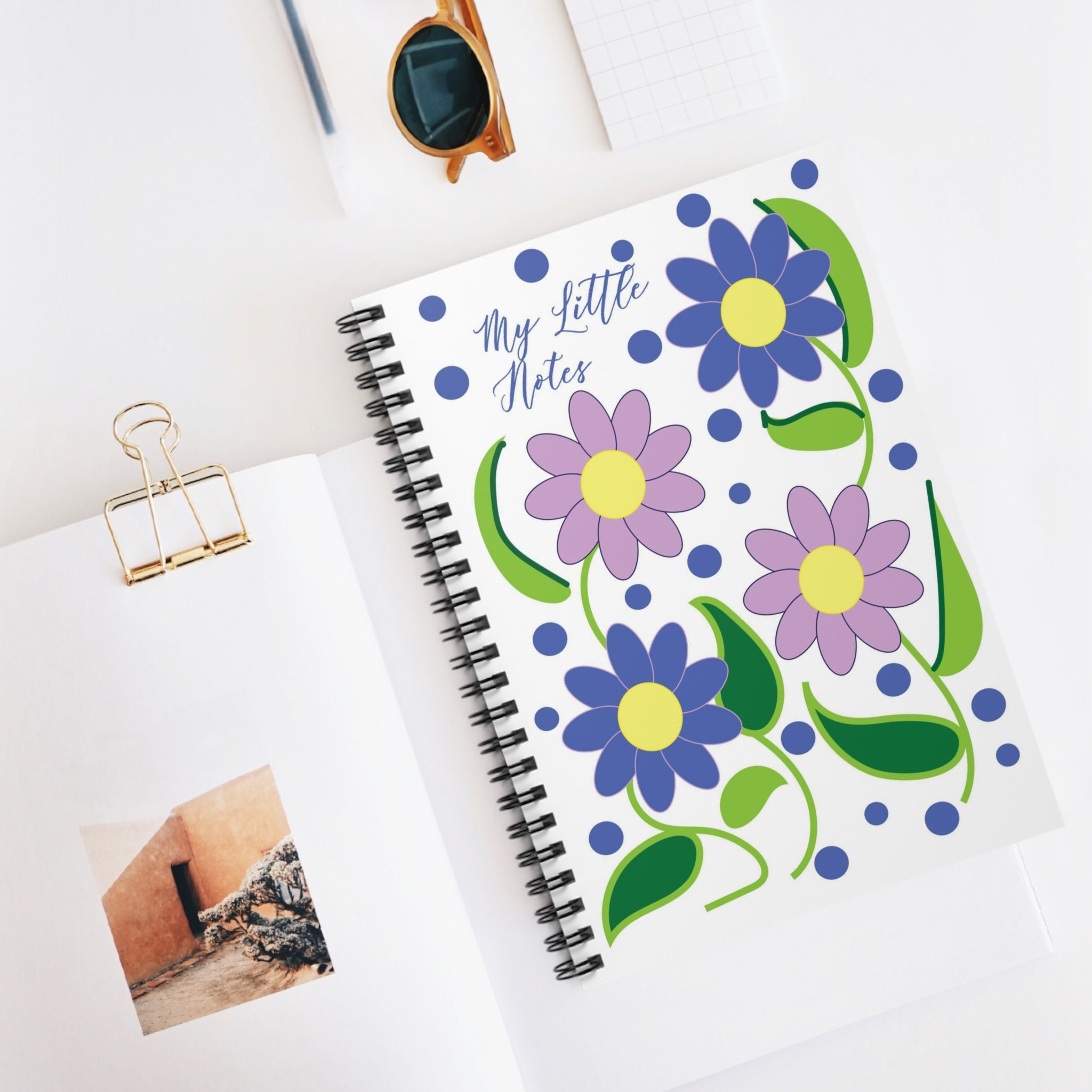 Spring Rain and Flower Notebook, Spring Rain Pattern, Ruled Notebook ...