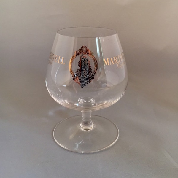 One Martell Cognac Glass. Vintage French Café/Barware. French Brandy Glass.