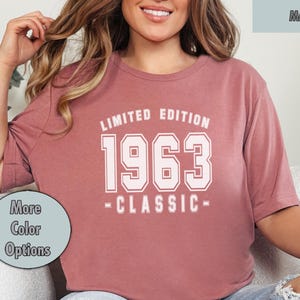 Limited Edition 1963 College Classic TShirt, Retro 62th Birthday Party Shirts für Männer, TShirts für Frauen, Süßes T-Shirt, Vintage 61th, 63th