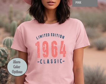 Limited Edition 1964 Classic TShirt, Retro 60th Birthday Party Shirts for Men, TShirts for Women, Cute T-Shirt,  Vintage Tee, Century Gift